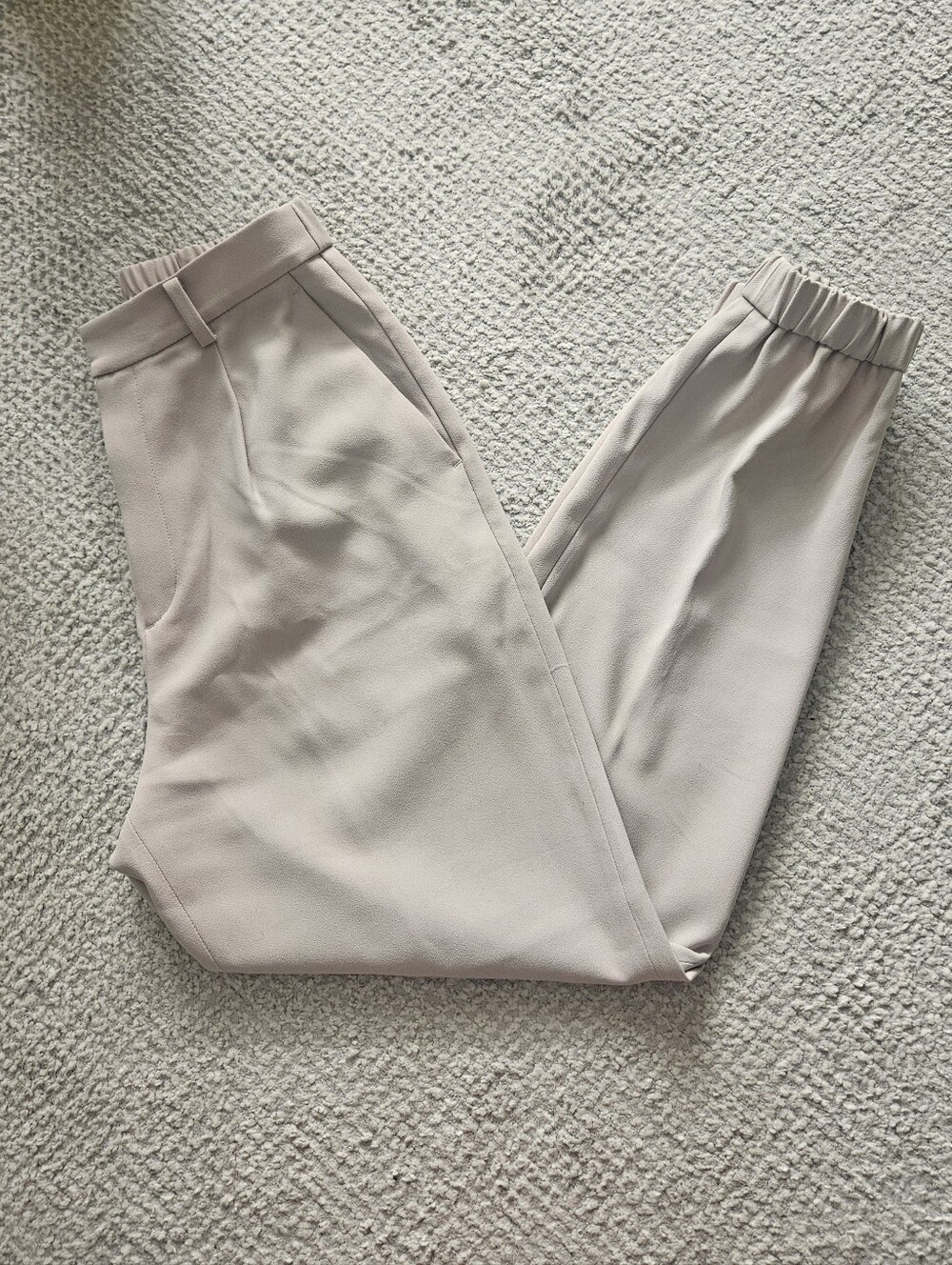 UNIQLO Women Drape Jogger Pants Beige Office Slacks XS